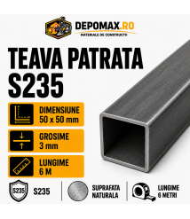 Teava patrata 50 x 50 x 3 mm, 6 metri